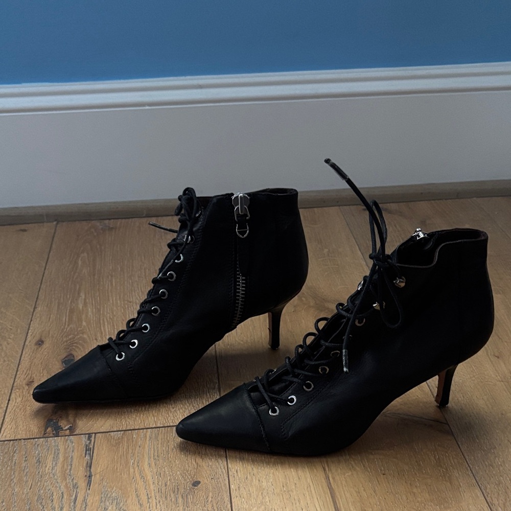 Etienne Aigner Black Lace-Up Boots